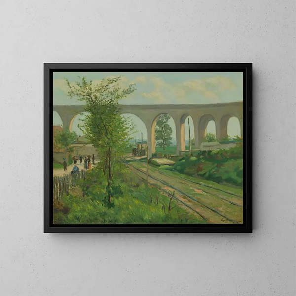L'Arkitektur av Arcueil-vattenledningen vid Sceaux järnvägsövergång - Armand Guillaumin — inramlat konstverk på väggen