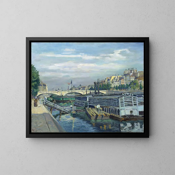 Le pont Louis-Philippe - Armand Guillaumin — inramlat konstverk på väggen
