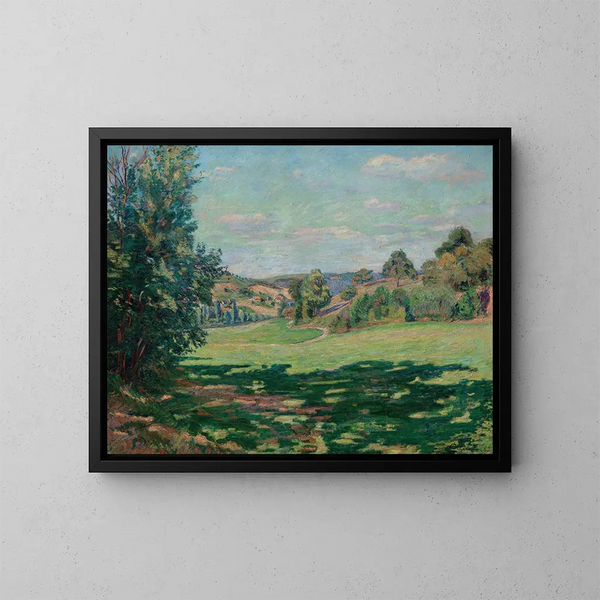 by på sluttningen av Chevreuse-dalens kullar - Armand Guillaumin — inramlat konstverk på väggen