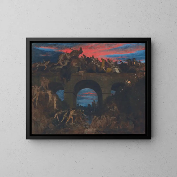 Bataille sur le pont - Arnold Böcklin — inramlat konstverk på väggen