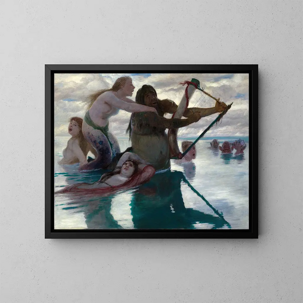 I havet - Arnold Böcklin — inramlat konstverk på väggen