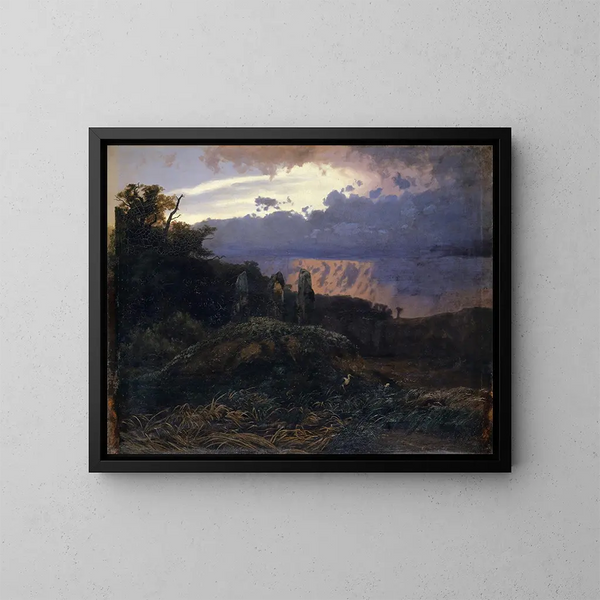 Le Dolmen - Arnold Böcklin — inramlat konstverk på väggen