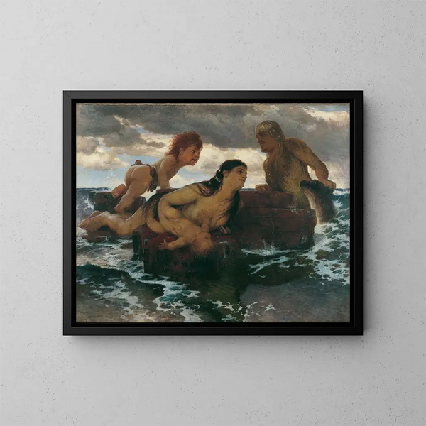Idylle marine - Arnold Böcklin — inramlat konstverk på väggen