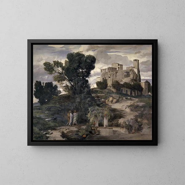 På väg till Emmaus - Arnold Böcklin — inramlat konstverk på väggen