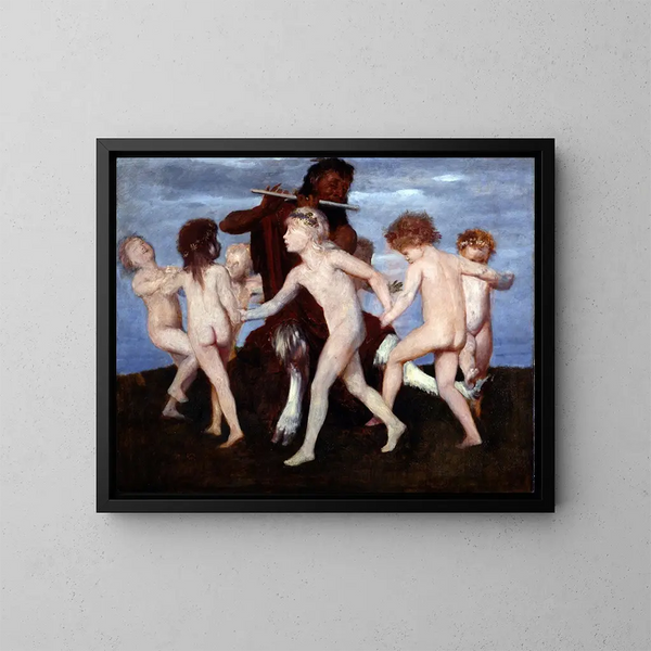 dansande barn - Arnold Böcklin — inramlat konstverk på väggen