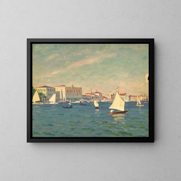 Vue de Venise - Arnold Borisovich Lakhovsky — inramlat konstverk på väggen