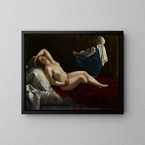 Dana - Artemisia Gentileschi — inramlat konstverk på väggen