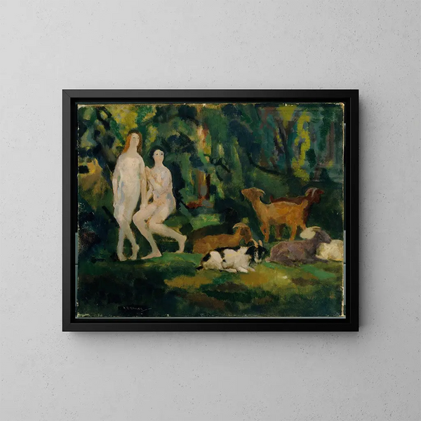 Gouttes de rosée - Arthur Bowen Davies — inramlat konstverk på väggen