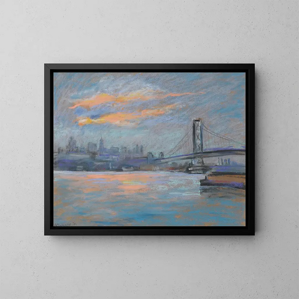 Vue du pont de Brooklyn - Arthur Clifton Goodwin — inramlat konstverk på väggen