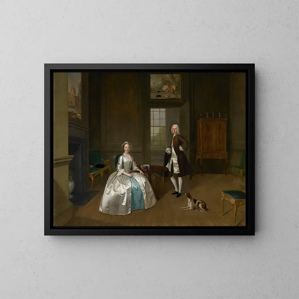 Monsieur et Madame Atherton - Arthur Devis — inramlat konstverk på väggen