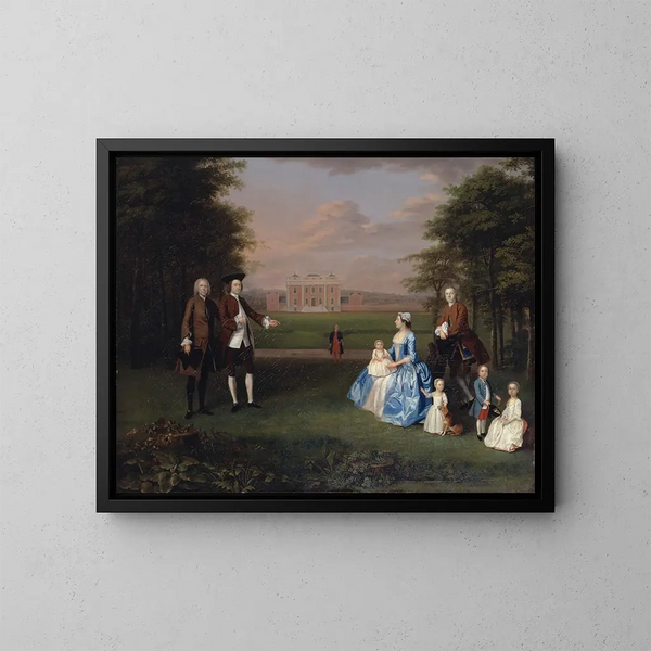 Robert Gwillym d'Atherton och hans familj - Arthur Devis — inramlat konstverk på väggen