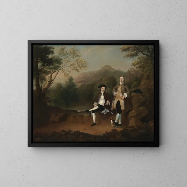 Robert Gwillym d'Atherton och William Farington de Werden - Arthur Devis — inramlat konstverk på väggen