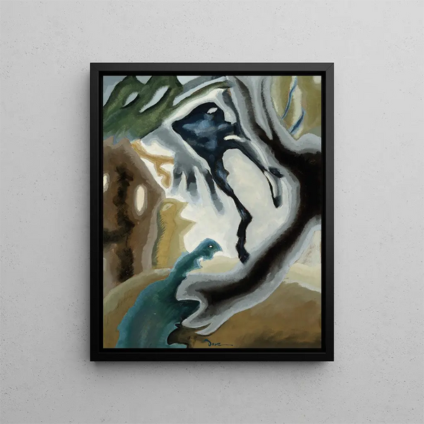 Fantasi av hönsestallet - Arthur Dove — inramlat konstverk på väggen