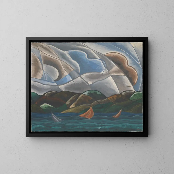 Moln och vatten - Arthur Dove — inramlat konstverk på väggen