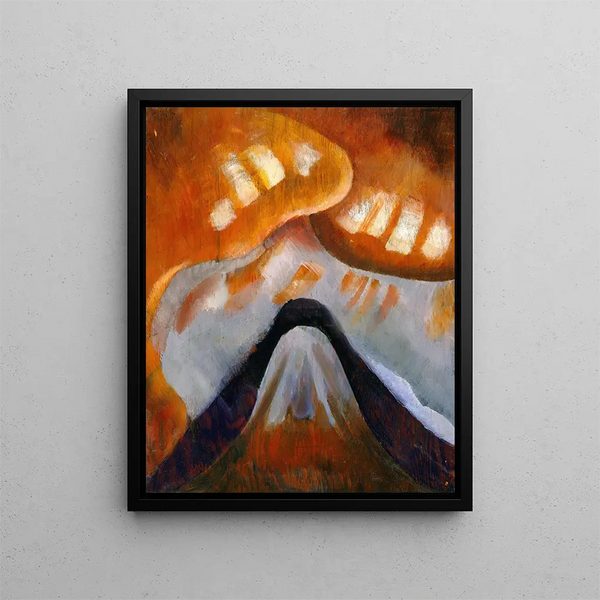 berg och himmel - Arthur Dove — inramlat konstverk på väggen