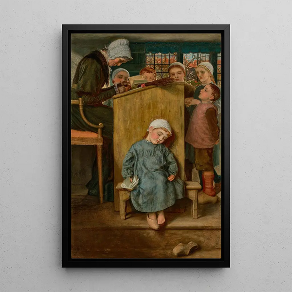 En pénitence - Arthur Hughes — inramlat konstverk på väggen