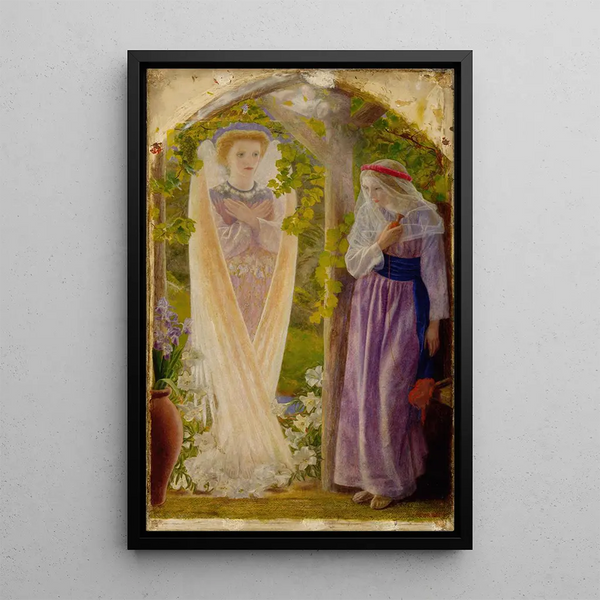 L'Annonciation - Arthur Hughes — inramlat konstverk på väggen