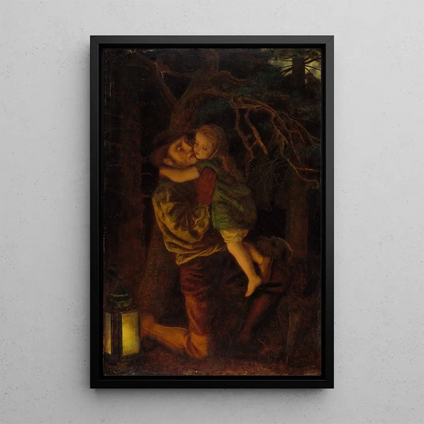 L'enfant perdu - Arthur Hughes — inramlat konstverk på väggen