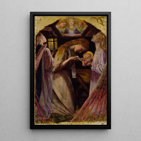 La Nativité - Arthur Hughes — inramlat konstverk på väggen