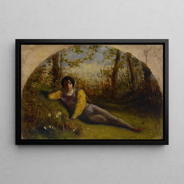 Arthur Hughes - The Young Poet Oil Study.webp
