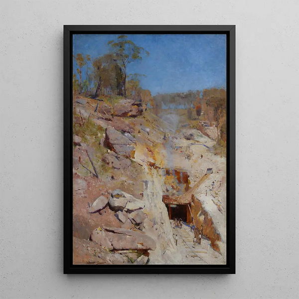 Reproduktion av målningen Feux allumés - Arthur Streeton