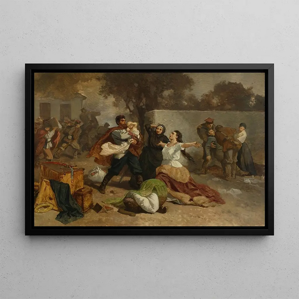 Artur Grottger - Fire of a manor house near Miechw.webp