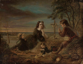Artur Grottger - Prayer at the grave.webp