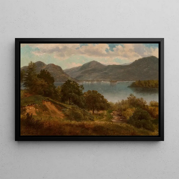 Lac George - Asher Brown Durand — inramlat konstverk på väggen