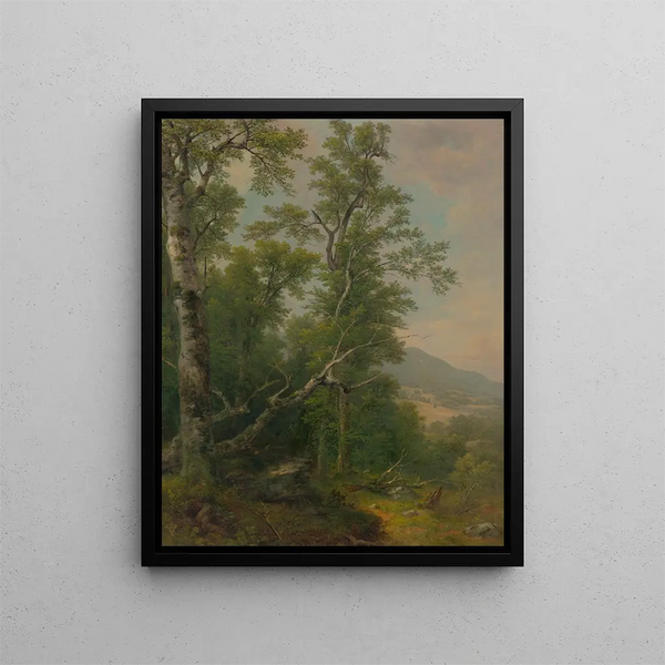 Studie av träd - Asher Brown Durand — inramlat konstverk på väggen