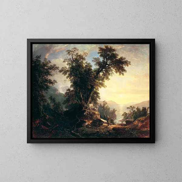 Les vêpres indiennes - Asher Brown Durand — inramlat konstverk på väggen