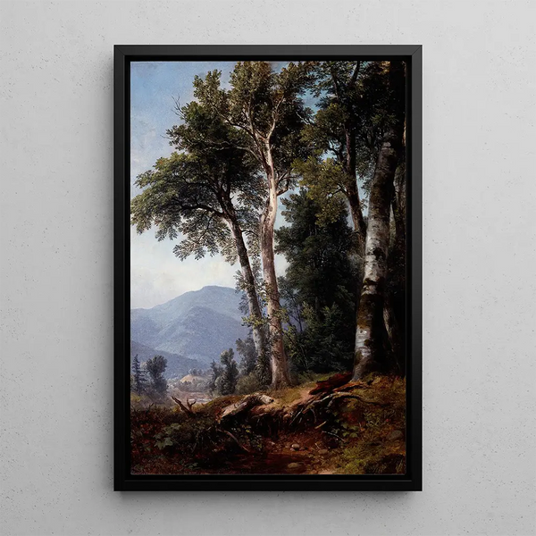 Landskapsbild med skog - Asher Brown Durand — inramlat konstverk på väggen