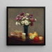 Asters och frukter på ett bord - Henri Fantin-Latour — inramlat konstverk på väggen