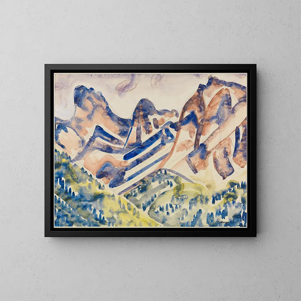 Landskapsbild av berg - August Babberger — inramlat konstverk på väggen
