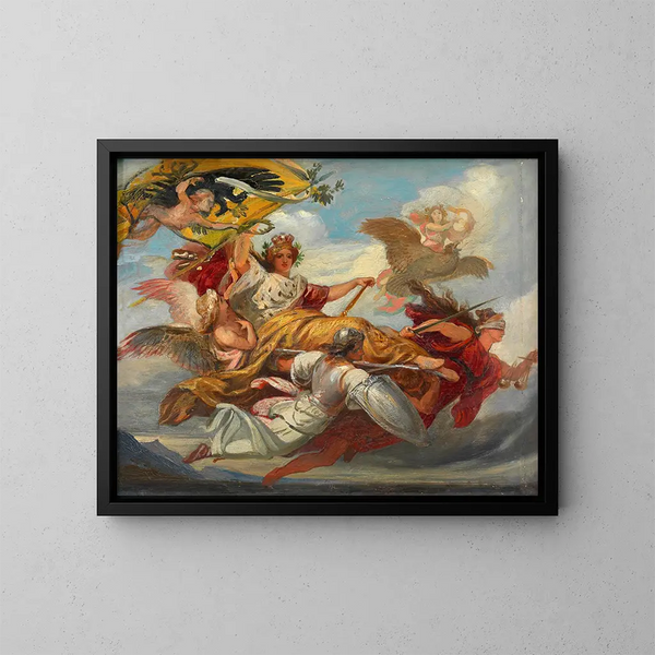 Apothéose de l'Autriche. Esquisse pour un plafond au Nouveau Rathaus - August Eisenmenger — inramlat konstverk på väggen