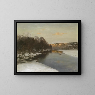 August Fink - Enten Am Zugeforenen Fluss.webp