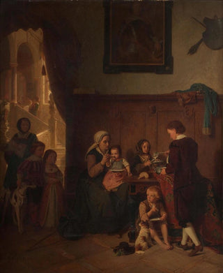 August Friedrich Siegert - Bewirtung einer armen Familie.webp