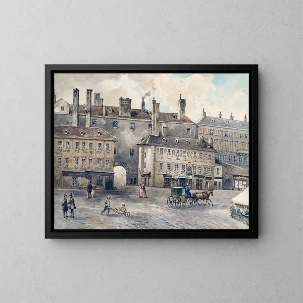 La place Albertina med huset Andreas Hofer i Wien - August Gerasch — inramlat konstverk på väggen