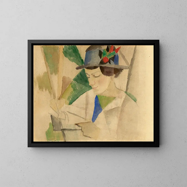 La femme du peintre lisant - August Macke — inramlat konstverk på väggen