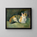 Chat sur coussin vert I - August Macke — inramlat konstverk på väggen