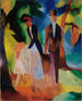 Les gens au bord du lac bleu - August Macke — vy av konstverket