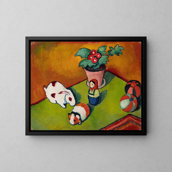 Les jouets de Little Walter - August Macke — inramlat konstverk på väggen