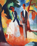 Les gens au bord du lac bleu - August Macke — vy av konstverket