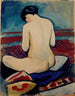 en sittande figur med en kudde - August Macke — vy av konstverket