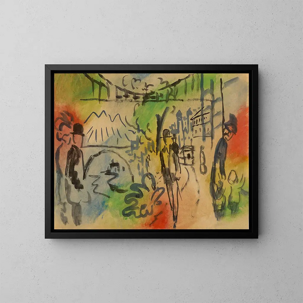 Promenade du bord de l'eau - August Macke — inramlat konstverk på väggen