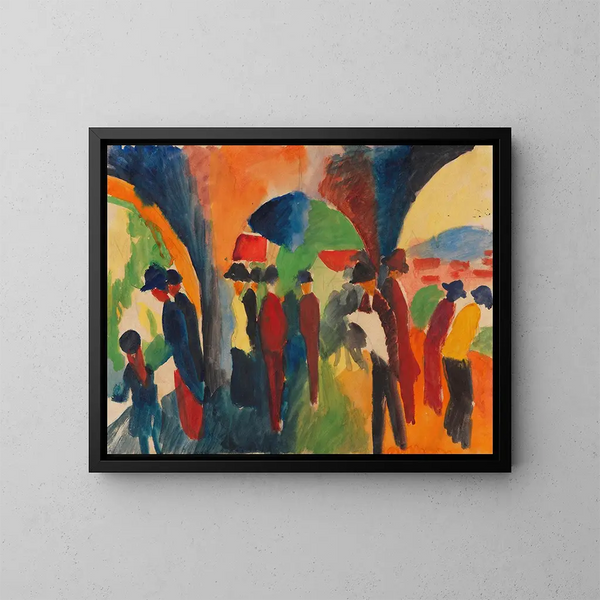 Under valvorna i Thun, ett promenadmotiv - August Macke — inramlat konstverk på väggen