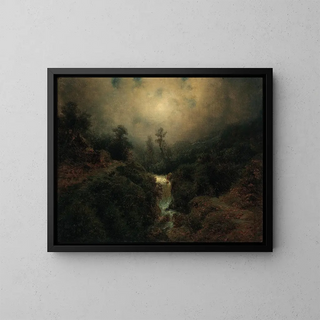 August Piepenhagen - Romantische Mondlandschaft mit Wanderer.webp