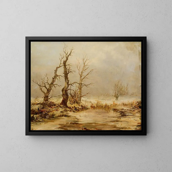 Landskapsbild vinter - August Piepenhagen — inramlat konstverk på väggen