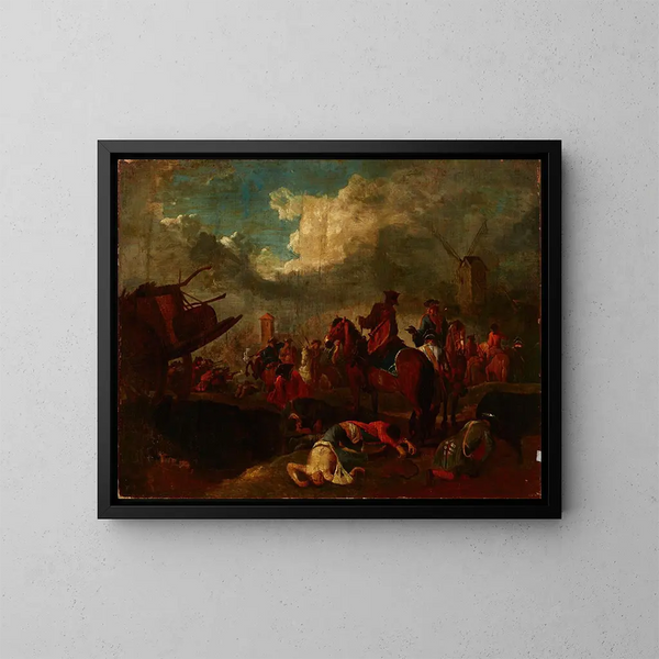 Scène de bataille - August Querfurt — inramlat konstverk på väggen