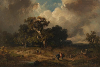 August Seidel - Heimkehrende Jger bei aufziehendem Gewitter.webp
