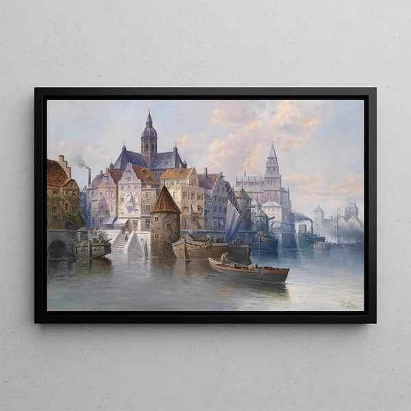 Vue du port - August von Siegen — inramlat konstverk på väggen